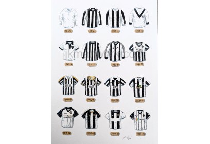 Notts County FC Retro Shirts Wall Art Print